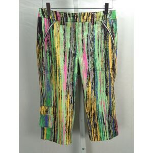 NWT Jamie Sadock Bright Seafoam Multicolor Knee Pants sz 2 Golf Capri Golfing